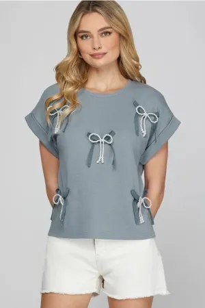 Dusty Blue Pearl Top
