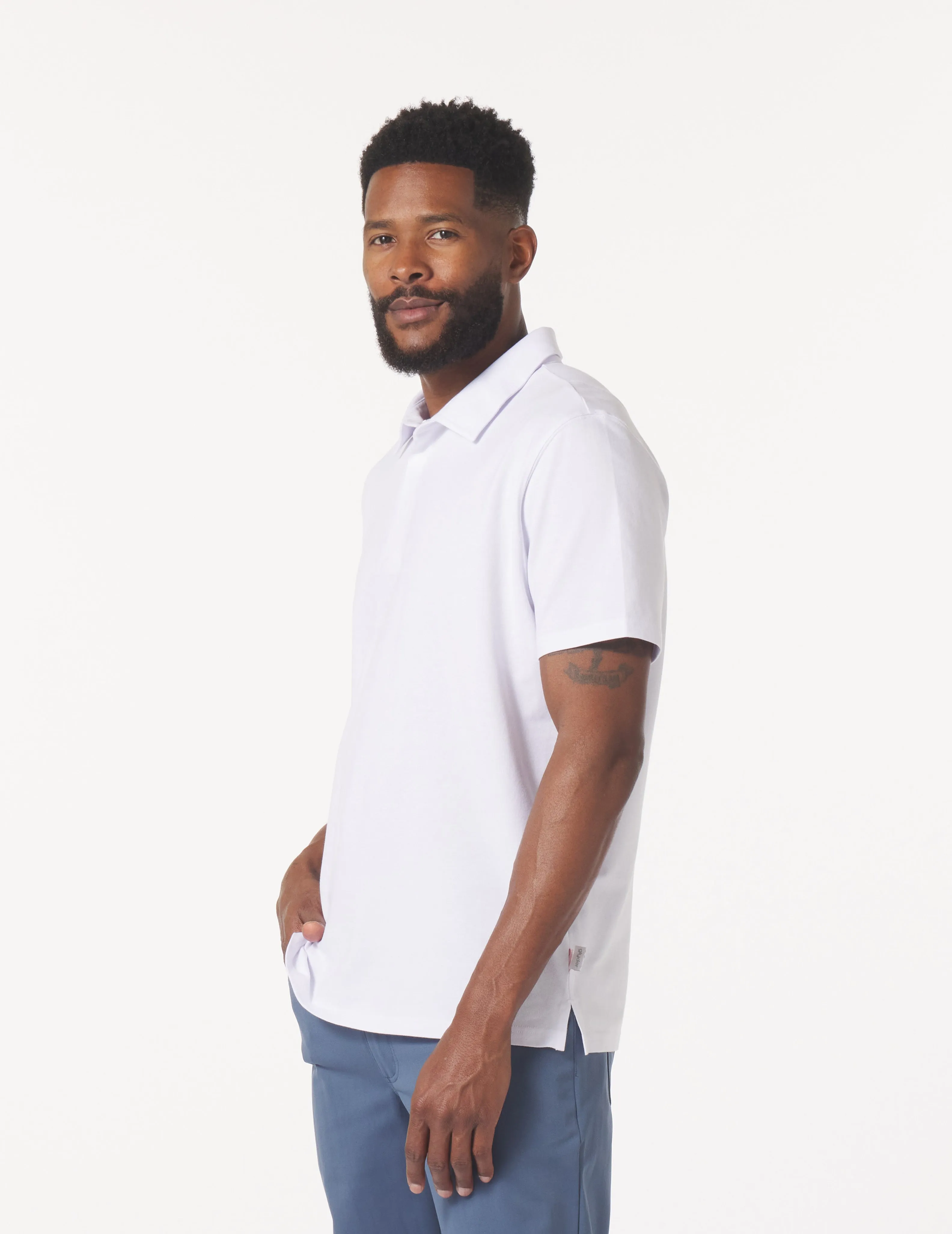 Eagle Pique Polo: White