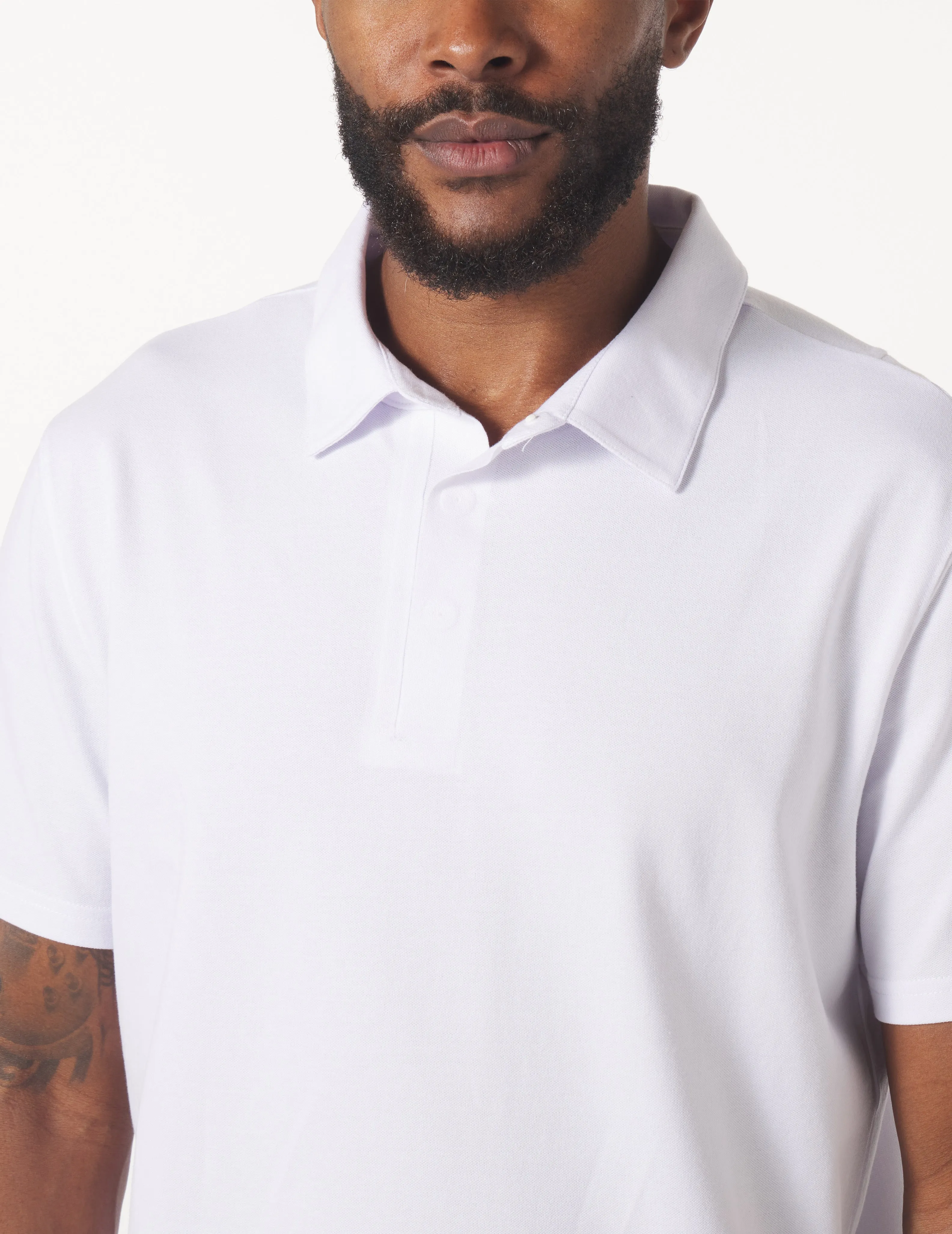 Eagle Pique Polo: White