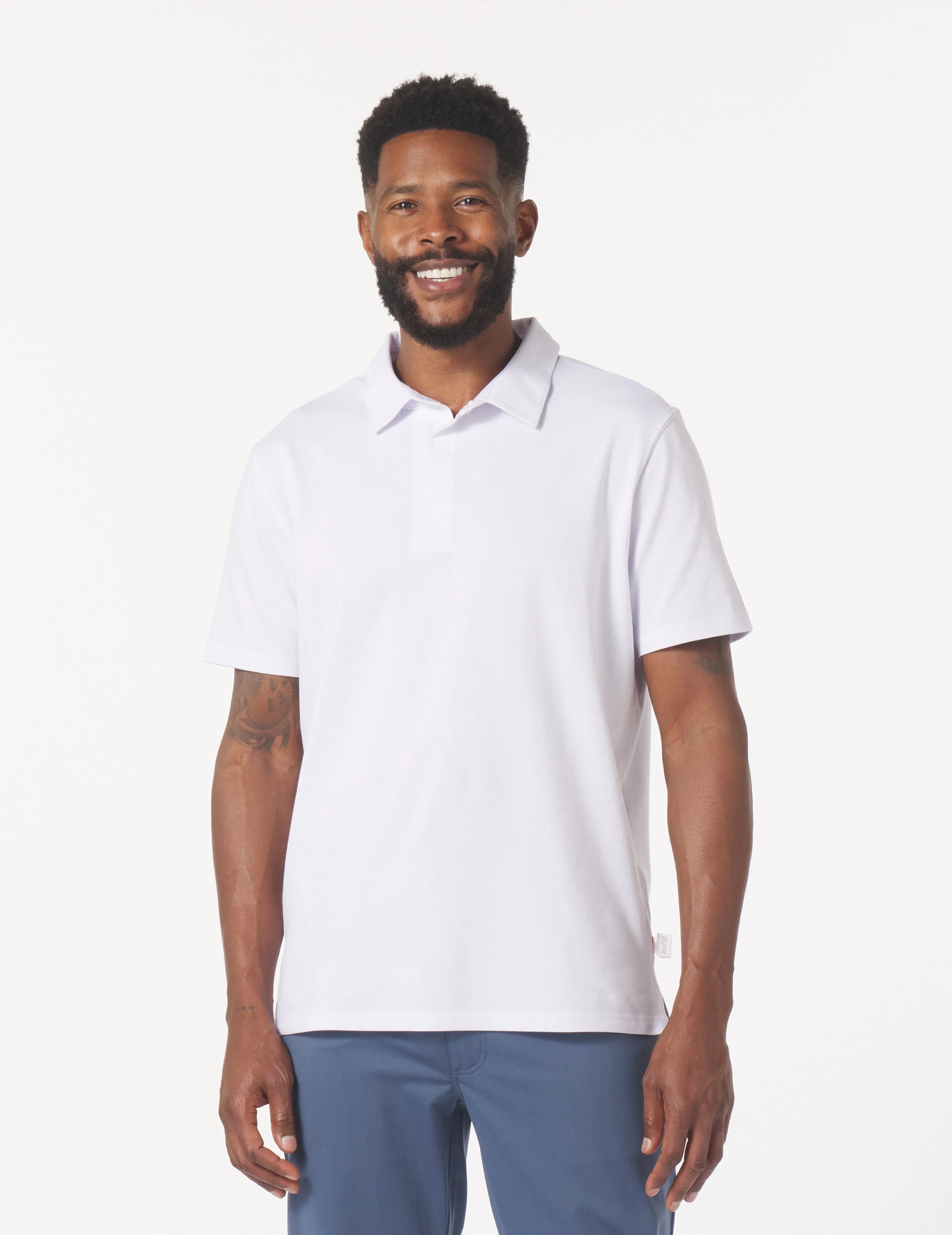 Eagle Pique Polo: White
