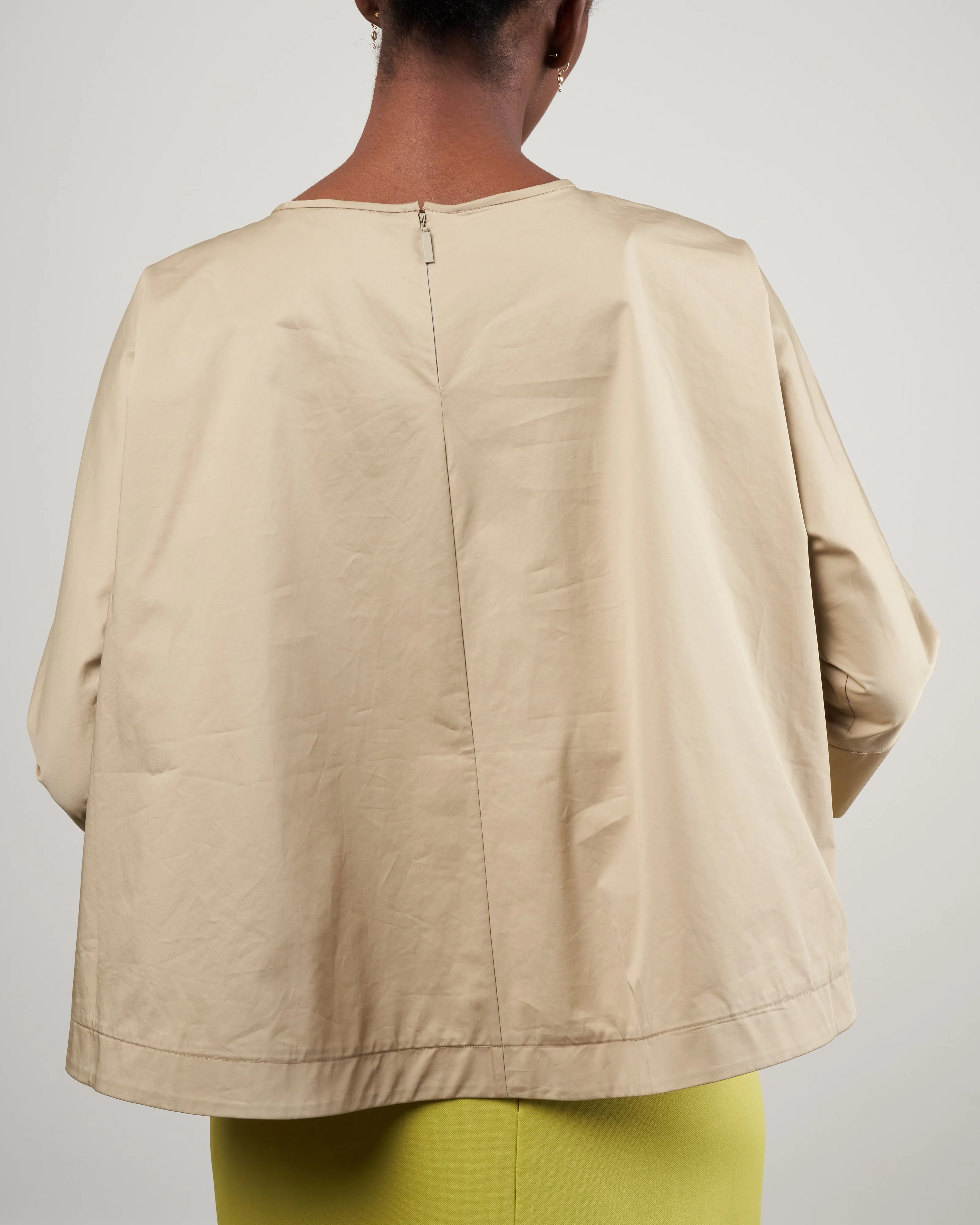 eco poplin sculpted top - clay