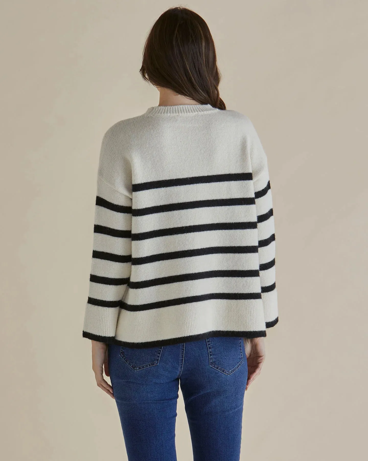 Edith Knit Jumper Cream/Black Stripe