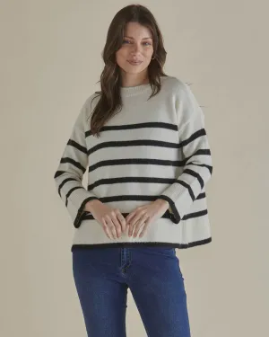 Edith Knit Jumper Cream/Black Stripe