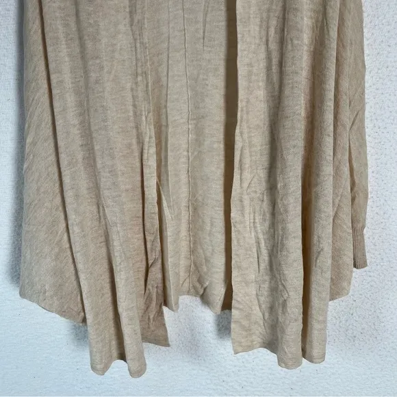 Eileen Fisher Cardigan Women's Large Beige Wool Camel Blend Open Front Swing