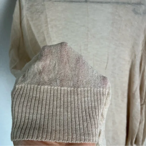 Eileen Fisher Cardigan Women's Large Beige Wool Camel Blend Open Front Swing