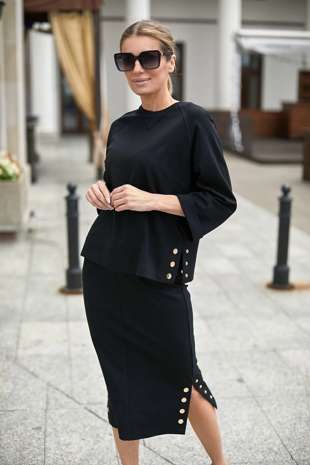 Elegant Boxy Top Fitted Skirt Set