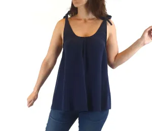 Elk preloved navy blue adjustable spagetti strap top size 6, fits 6-8 (as new with tags)