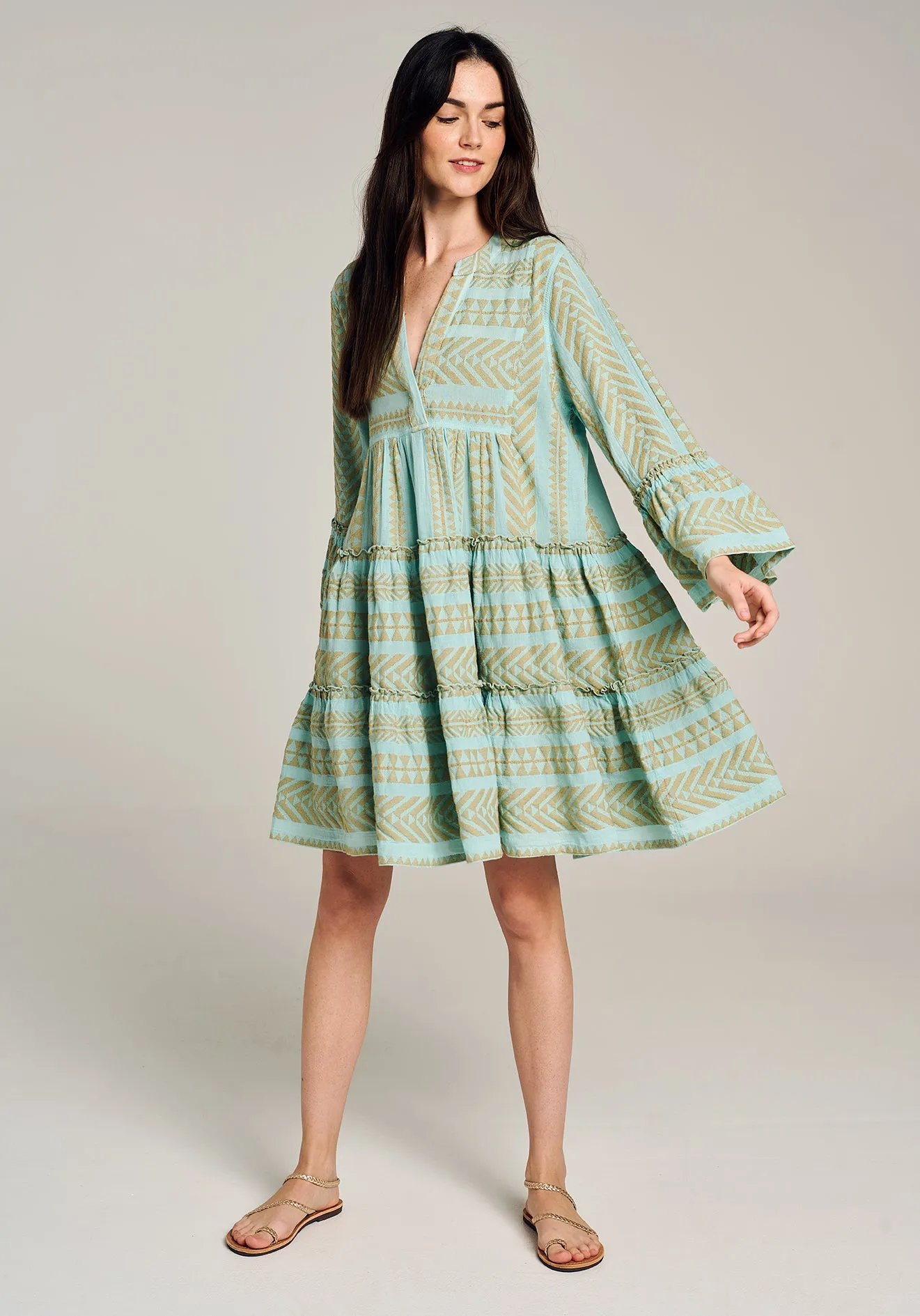 ELLA SHORT - BEIGE-L.BLUE/LIGHT BLUE