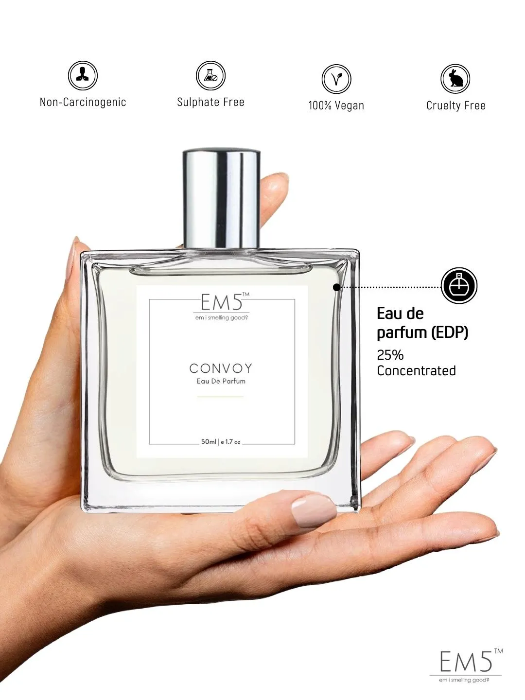 EM5™ Convoy Perfume EDP Spray for Men | Citrus Fresh Marine Fragrance Accords | Luxury Gift for Him | Variants Available: 50 ml Spray / 15 ml Spray