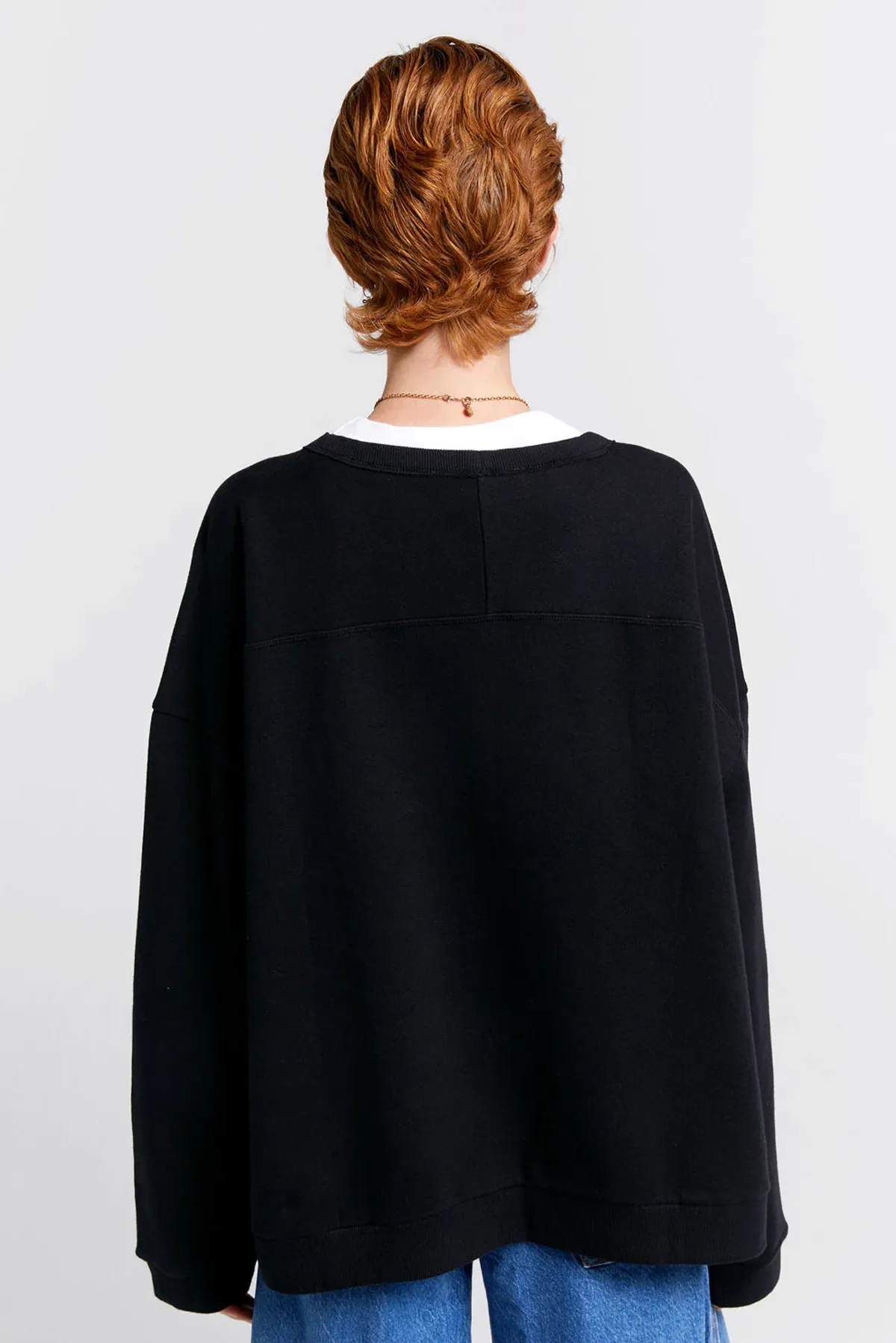 EMBROIDERED RUNAWAY GIRL ORGANIC CREWNECK SWEATSHIRT