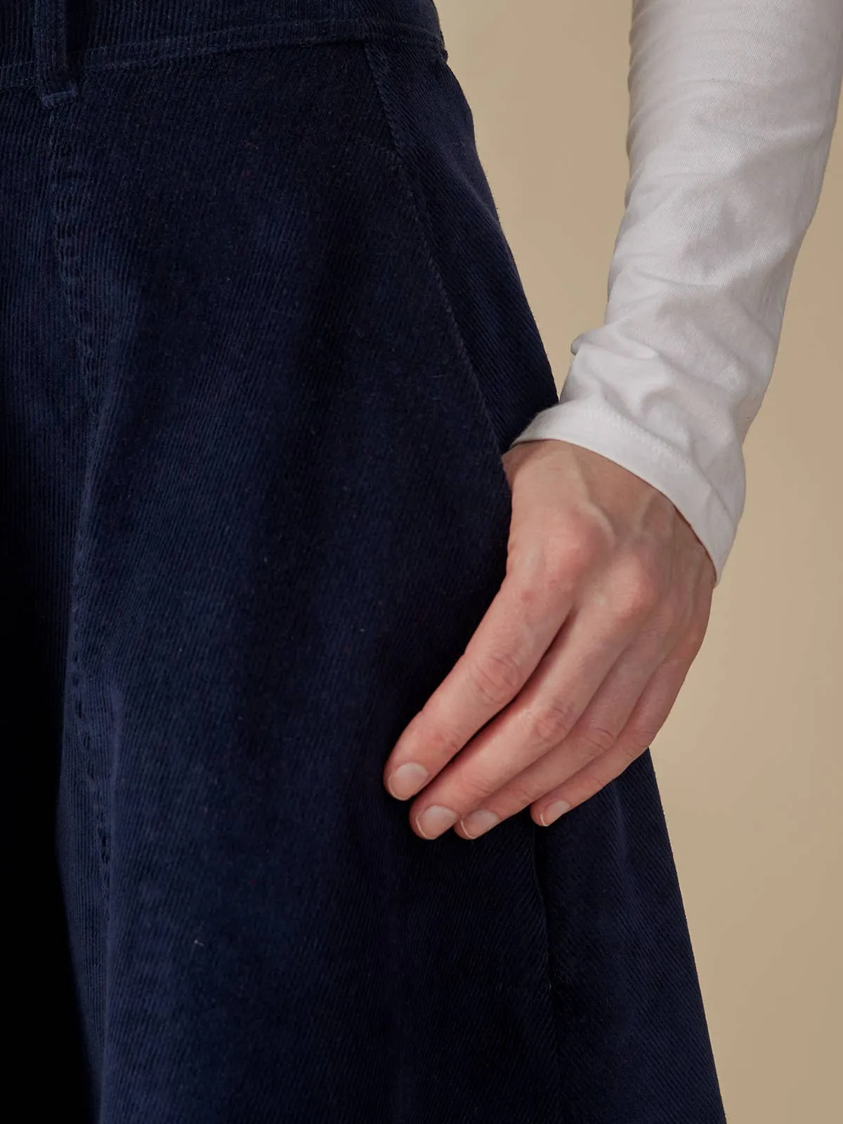 Emma A-Line Skirt Navy Corduroy