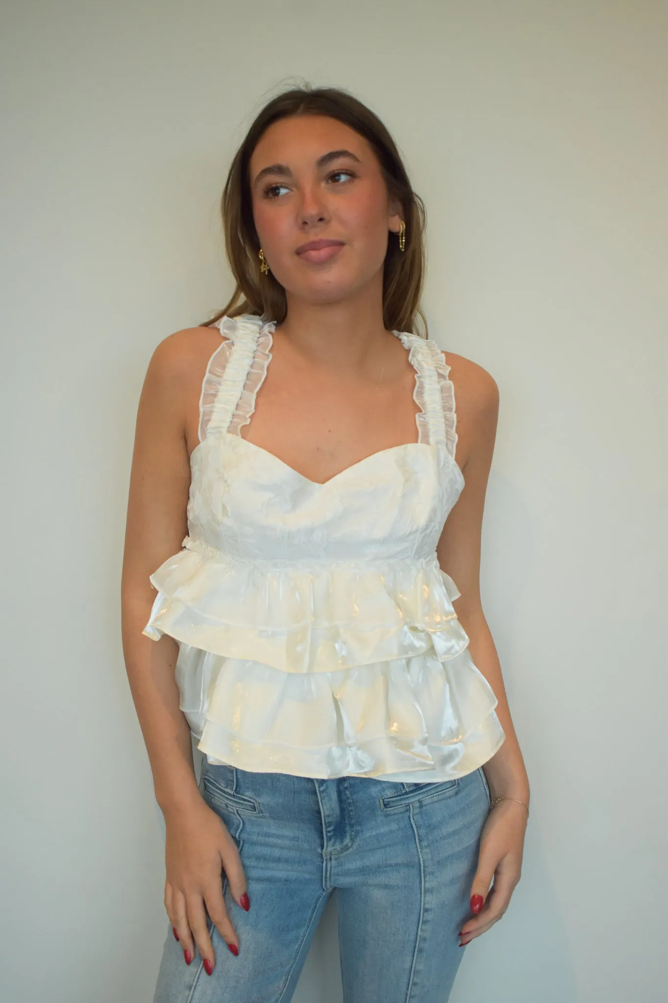 Ethena Satin Cropped Tank