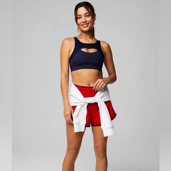 Fabletics Mesh Breathable Medium Impact Sports Bra Deep Navy Blue Size Medium