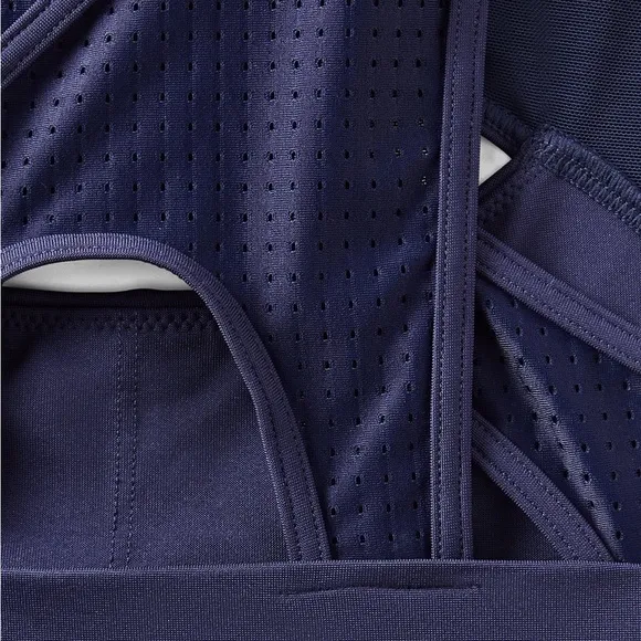 Fabletics Mesh Breathable Medium Impact Sports Bra Deep Navy Blue Size Medium