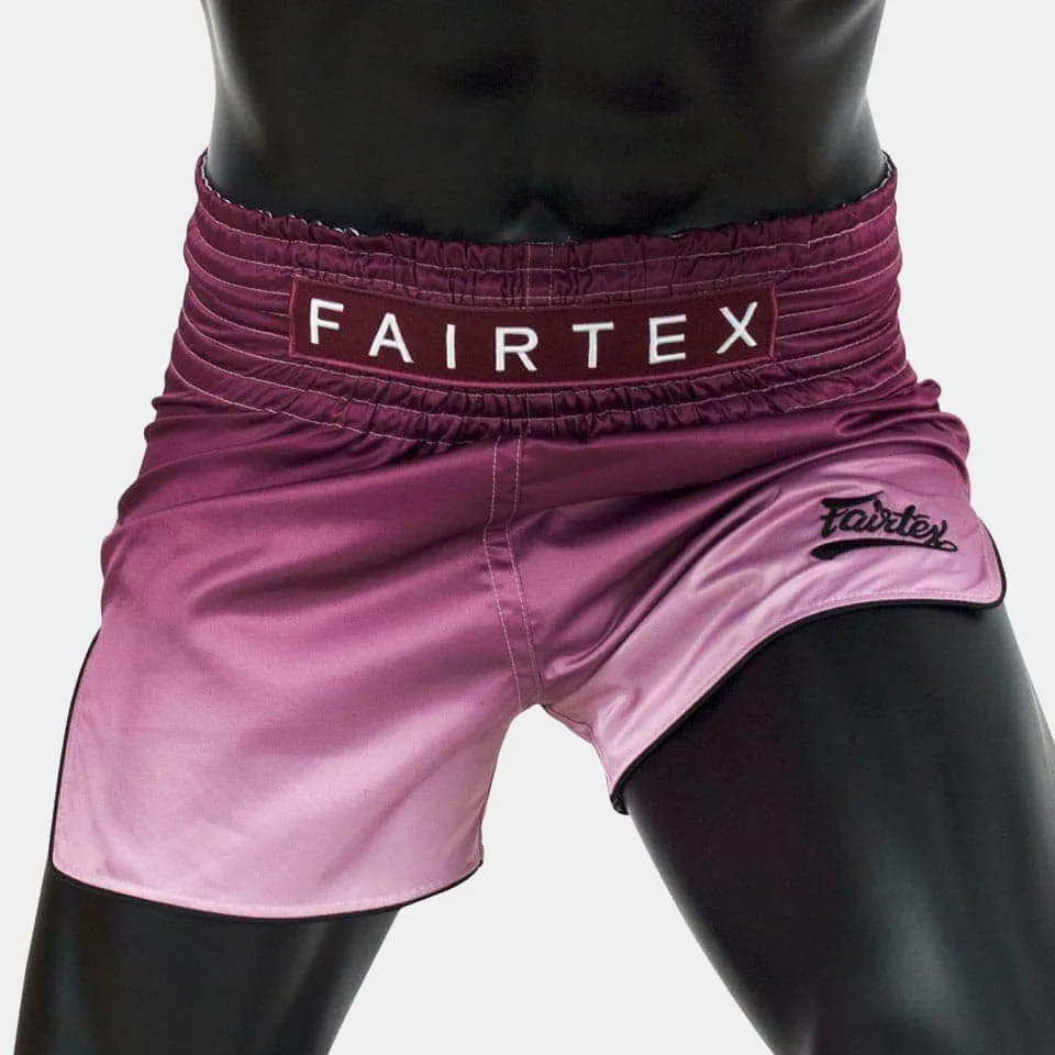 FAIRTEX COLOUR FADE MUAYTHAI SHORTS-MAROON/PINK