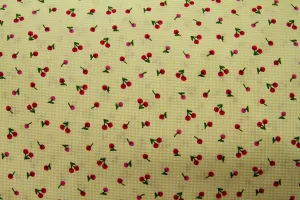 FB: Tiny Cherry Yellow & White Check Patchwork / Craft Fabric----SOLD OUT