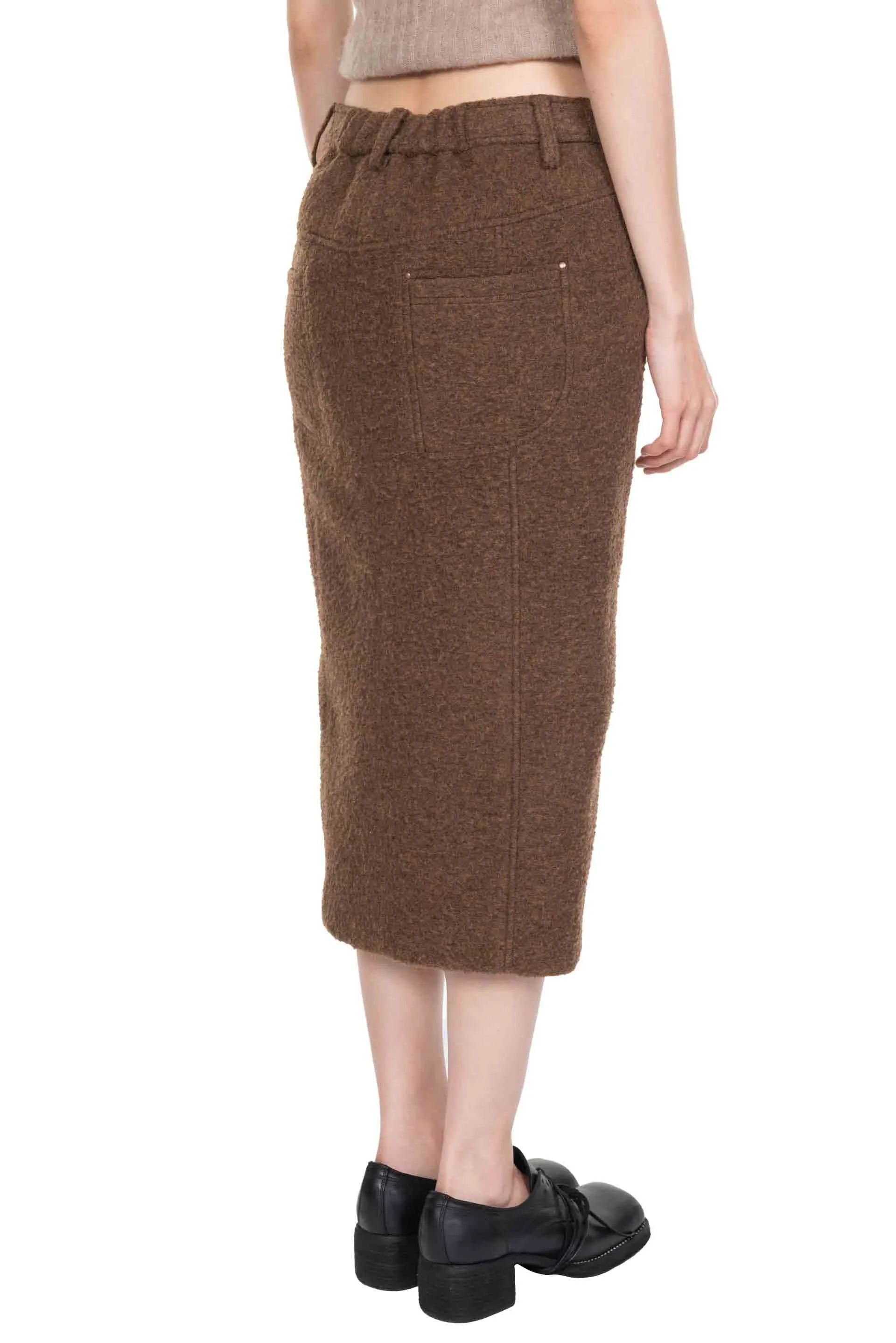 Felt Midi Skirt Umber