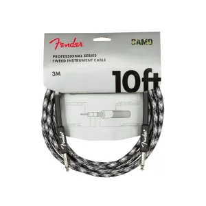 Fender Professional Series Instrument Cable, 10ft Straight/Straight, Winter Camo