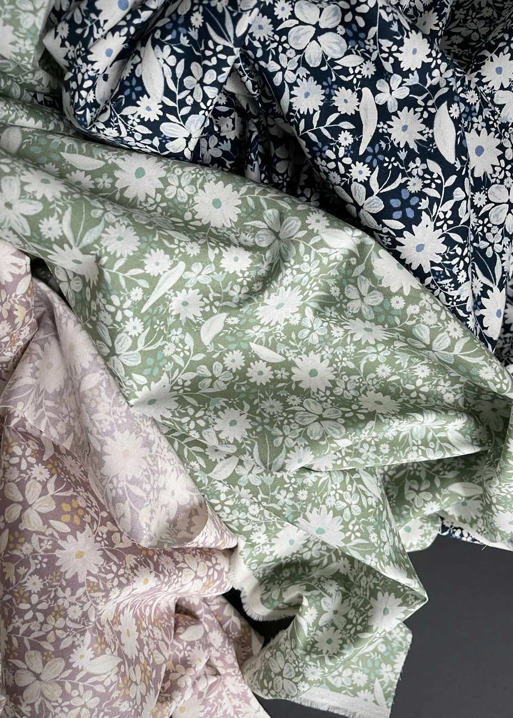 Fleur Green, Cotton Broad Cloth