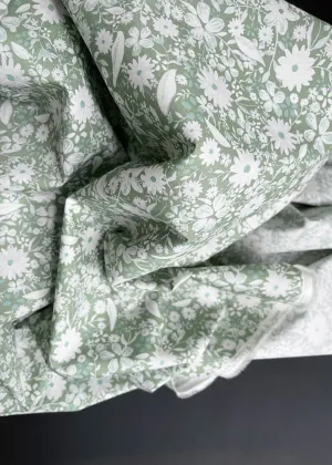 Fleur Green, Cotton Broad Cloth