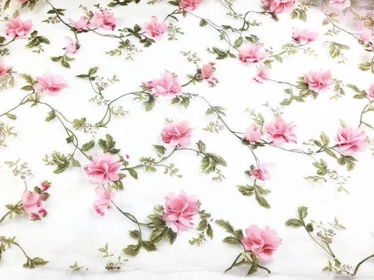 Floral Pink Prom Dress Lace Long Prom Dress, Handmade Flower Prom Dresses, TYP0396