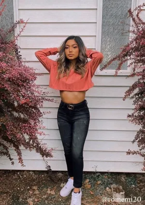 Frankie Boxy Crop Top - Brick