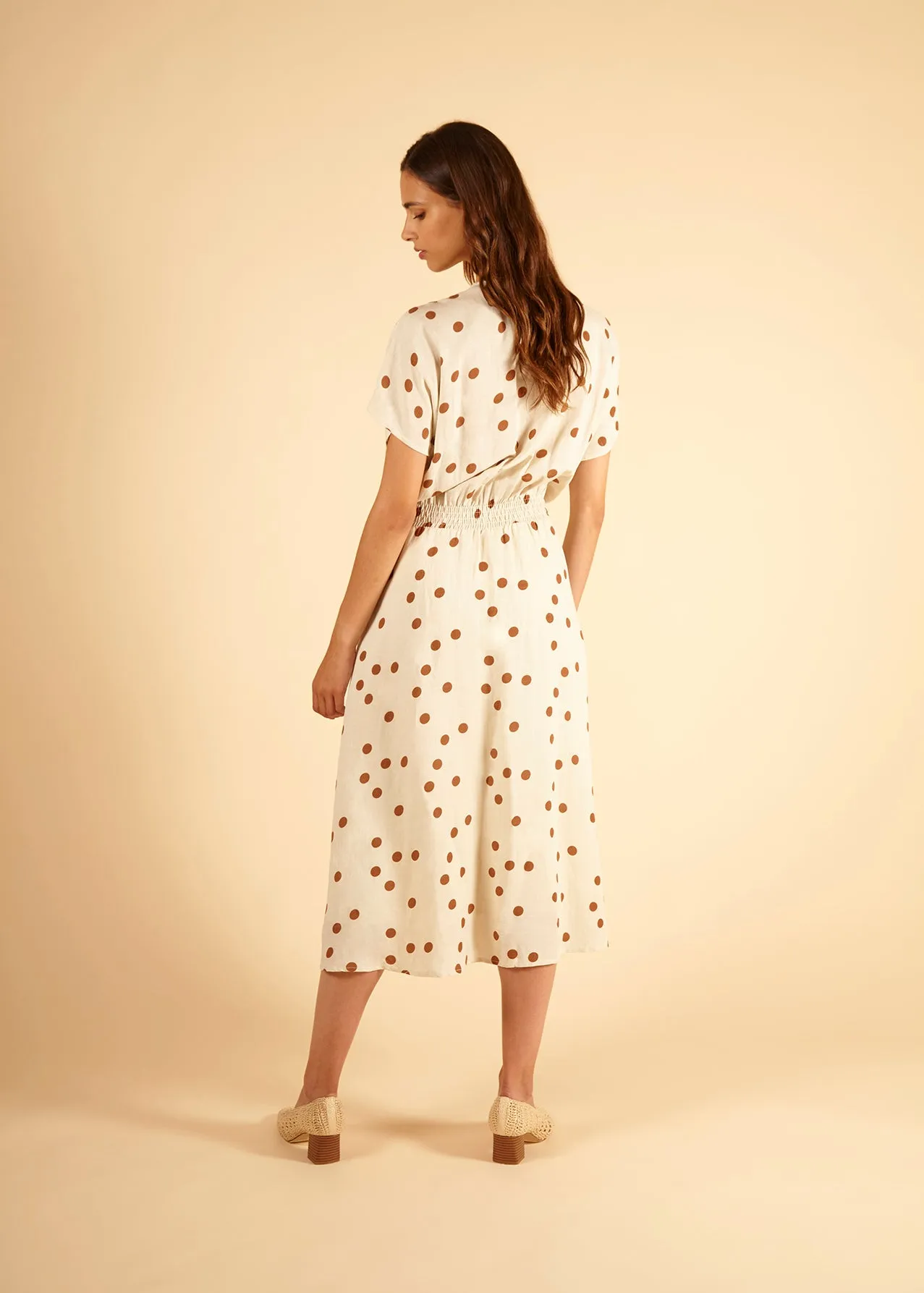 Frnch Aenor Polka Dots Dress (Cream) - FINAL SALE