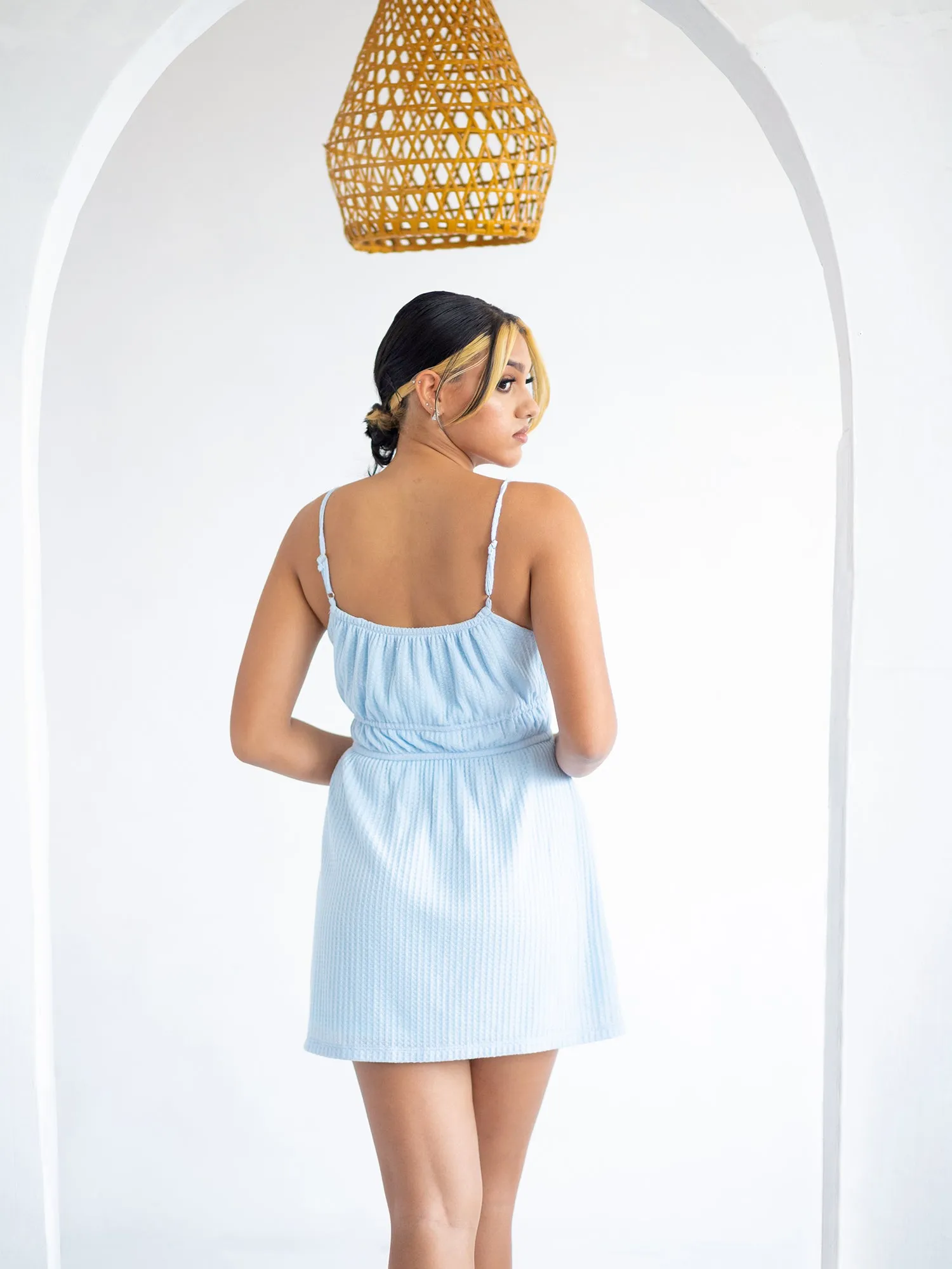 Front Tie Up Detail Mini Dress