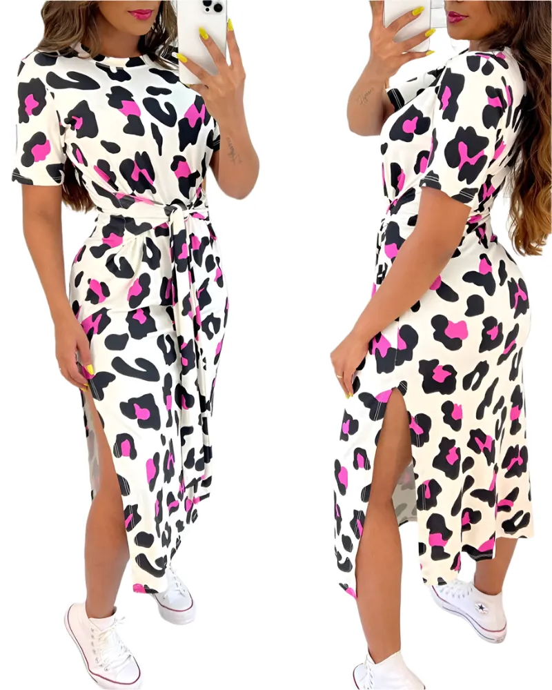 Gabriella – Luxe Leopard Print Winter Dress for Women