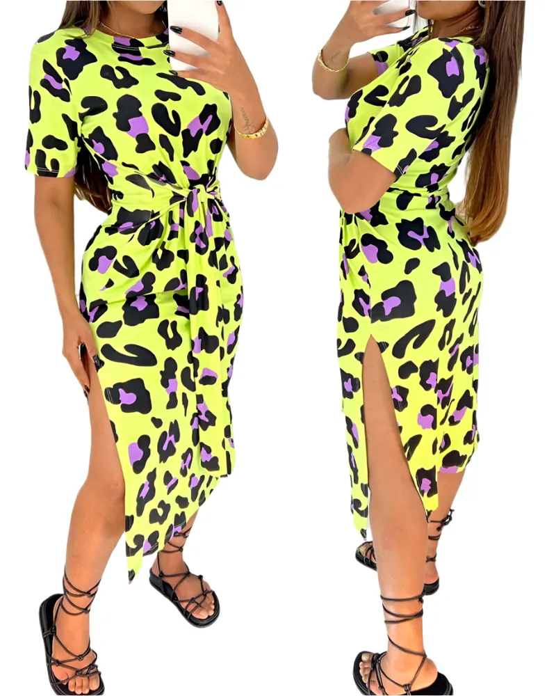 Gabriella – Luxe Leopard Print Winter Dress for Women