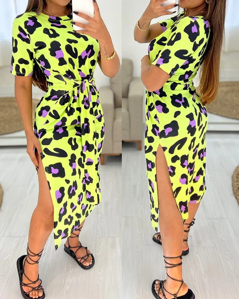 Gabriella – Luxe Leopard Print Winter Dress for Women