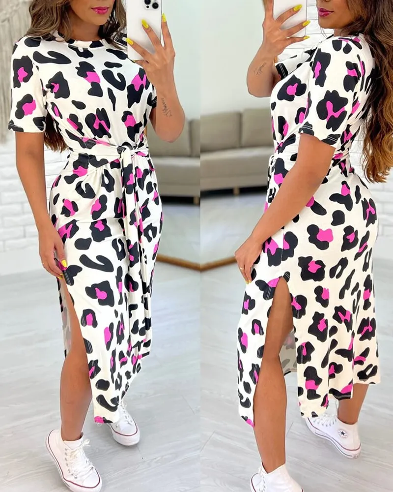 Gabriella – Luxe Leopard Print Winter Dress for Women