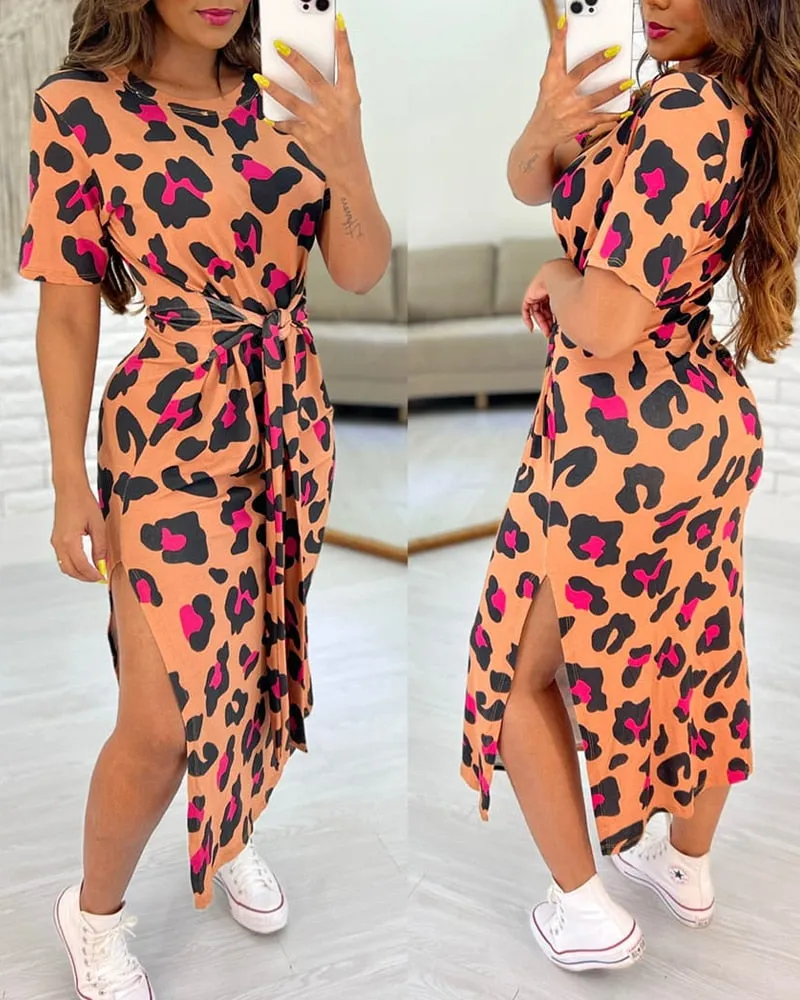 Gabriella – Luxe Leopard Print Winter Dress for Women