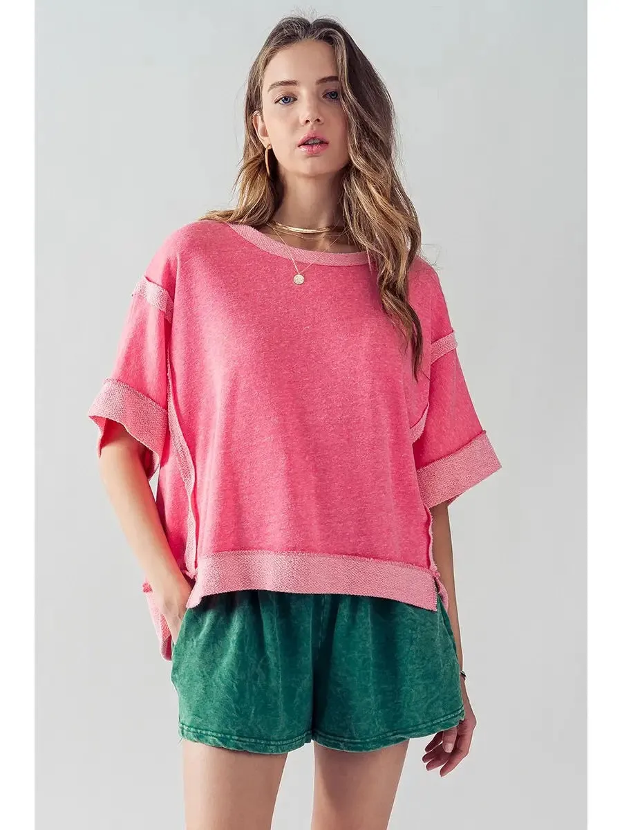 Garner Cozy Reverse Stitch Top