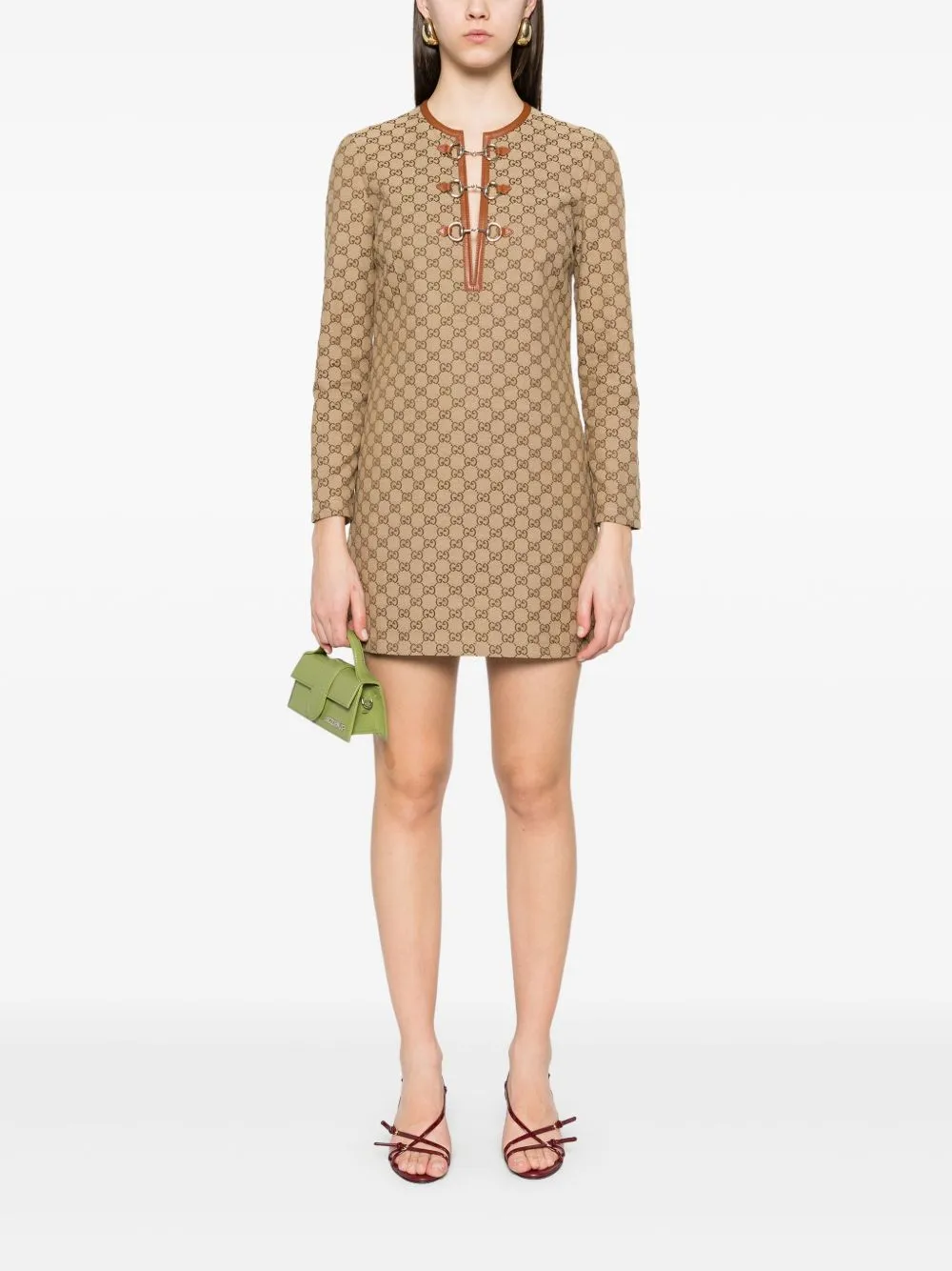 Gg cotton midi dress
