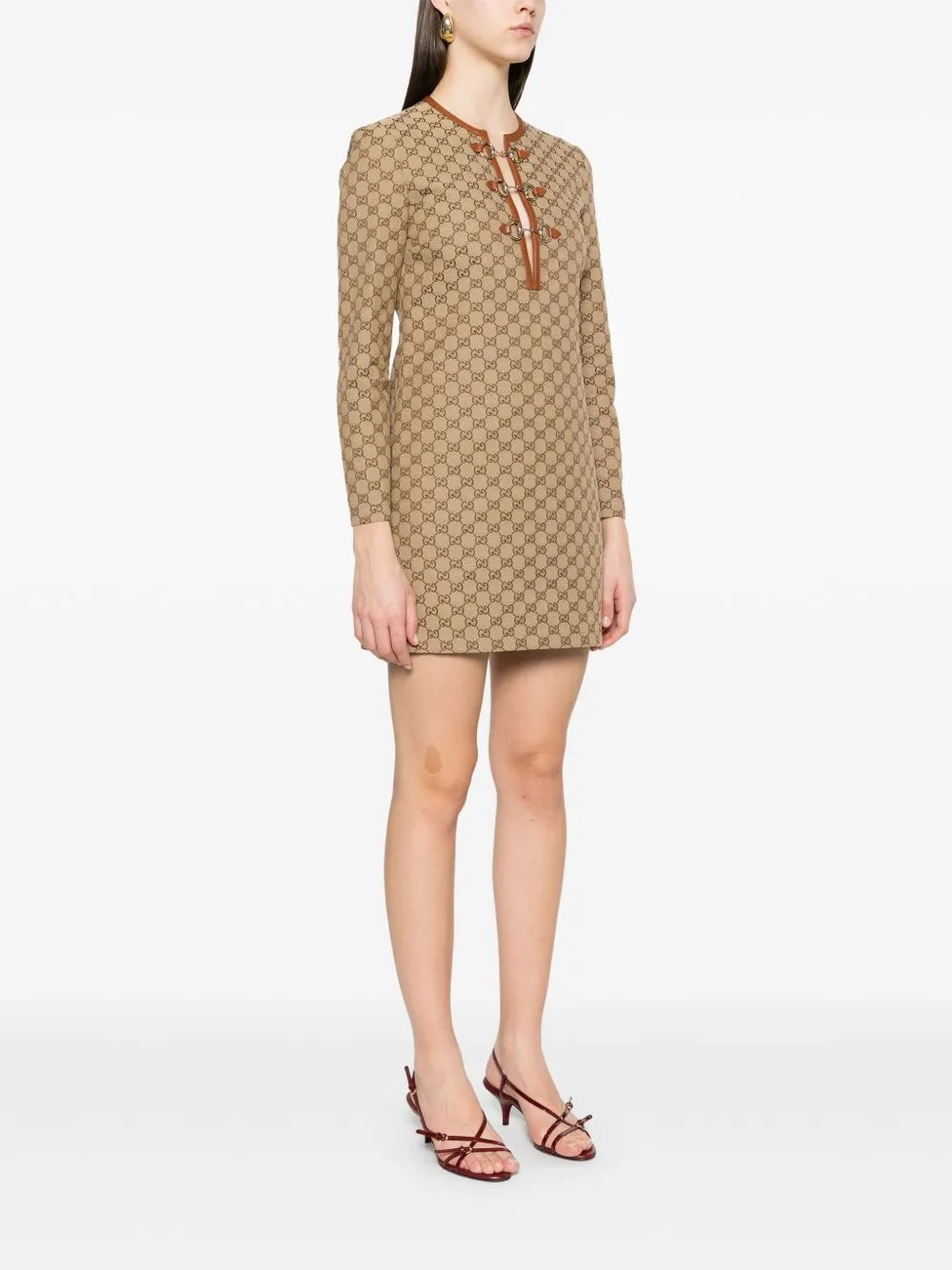 Gg cotton midi dress