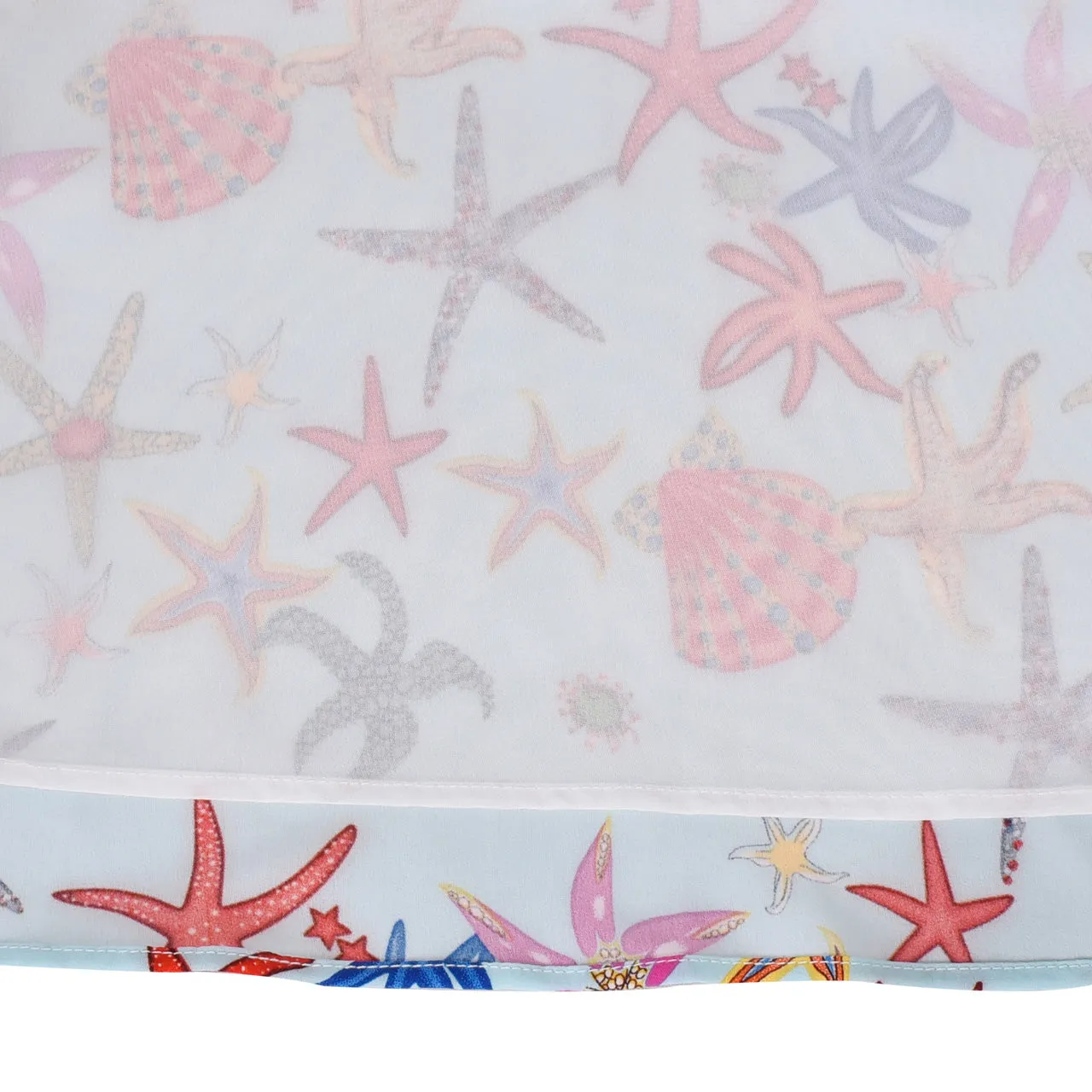Girls Dress Starfish Sea Shell Multicolor Sleeveless Ocean Beach Size 6-12 Years