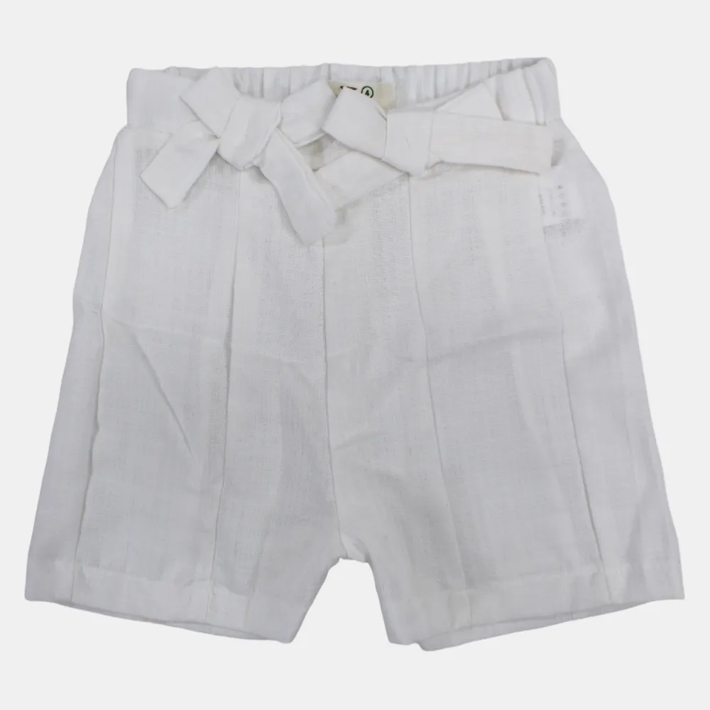 Girls Linen Shorts – Bow Details