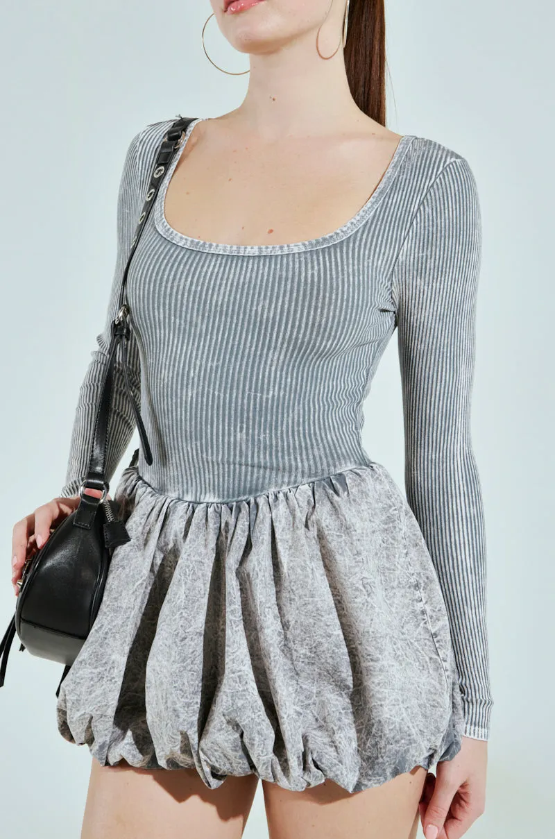 GIVE ME A LITTLE MINI DRESS IN LIGHT GREY