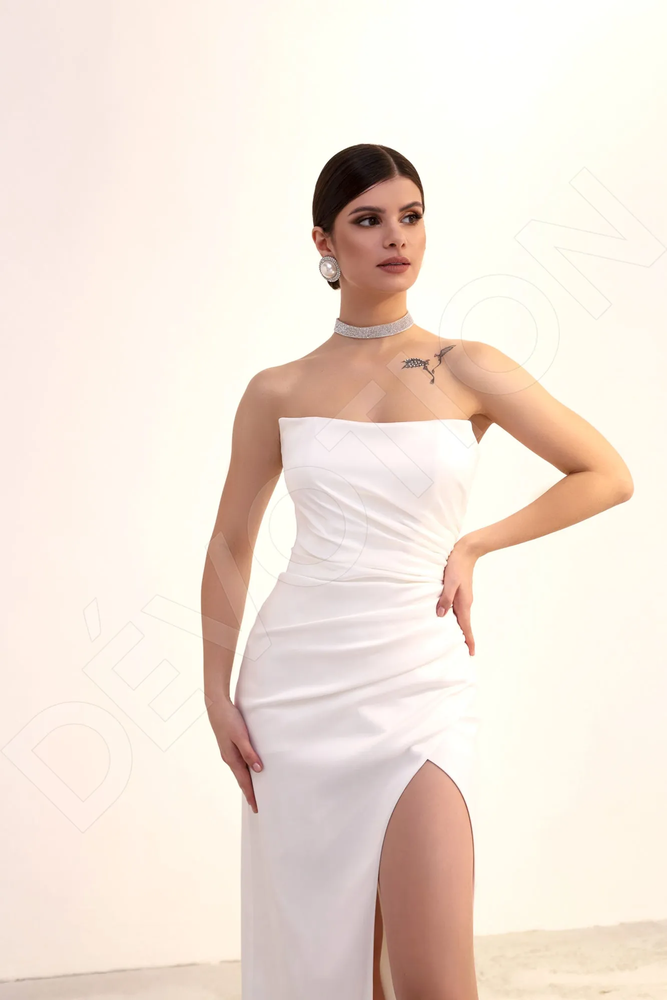 Greyla Sheath/Column Straight Across Light Ivory Wedding dress