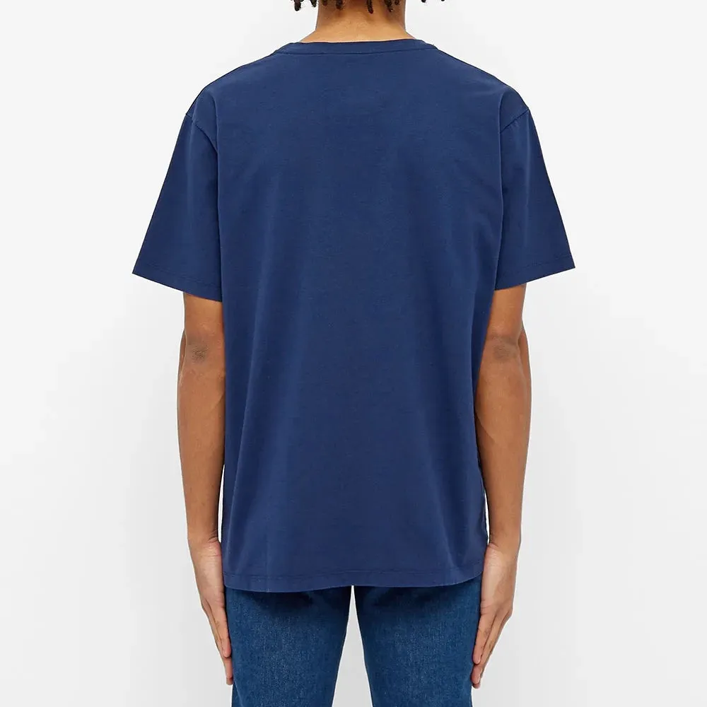 Gucci Oversized Jersey Cotton Blue T-Shirt With Logo