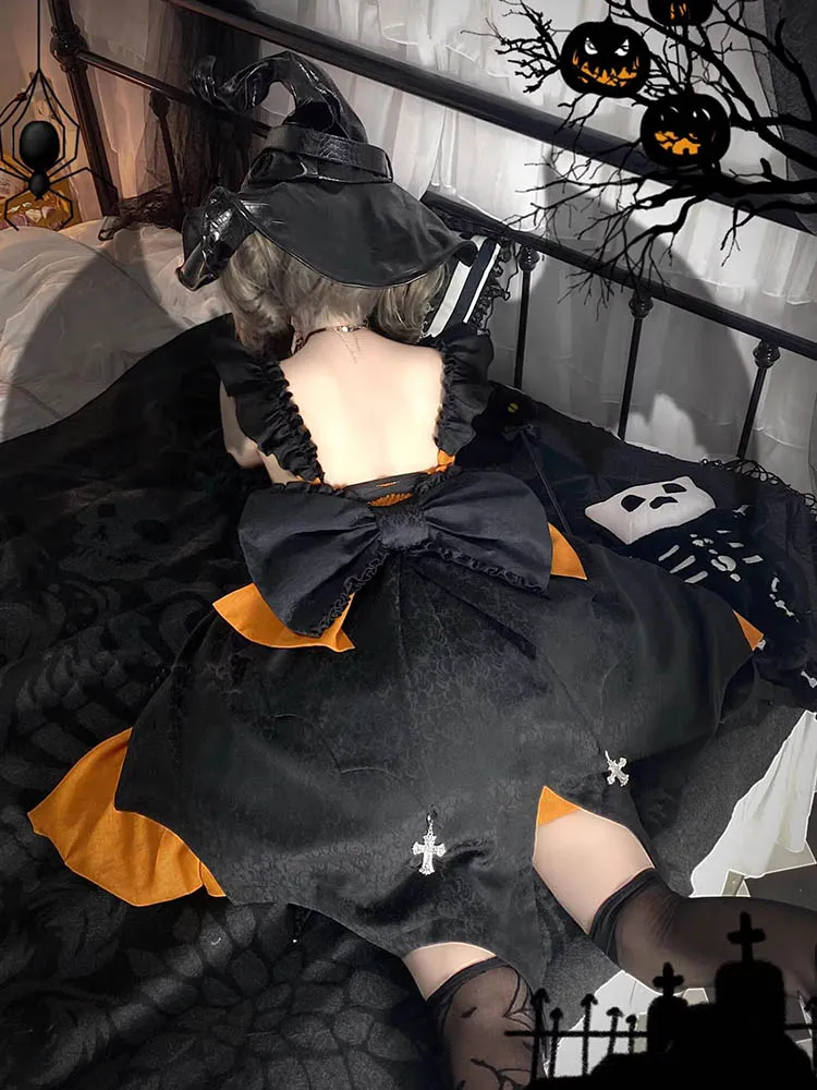 Halloween pumpkin witch lolita dress yc28175