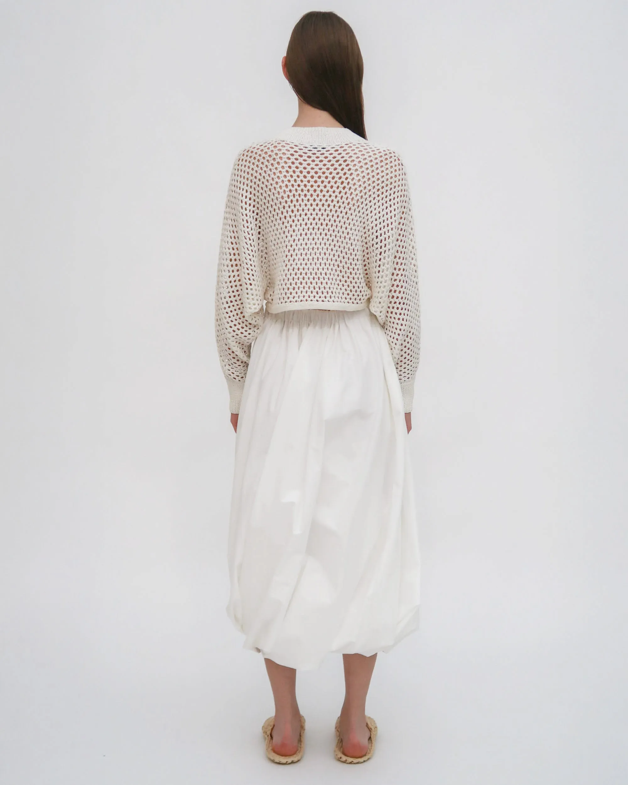 HAND KNIT MESH DOLMAN PULLOVER