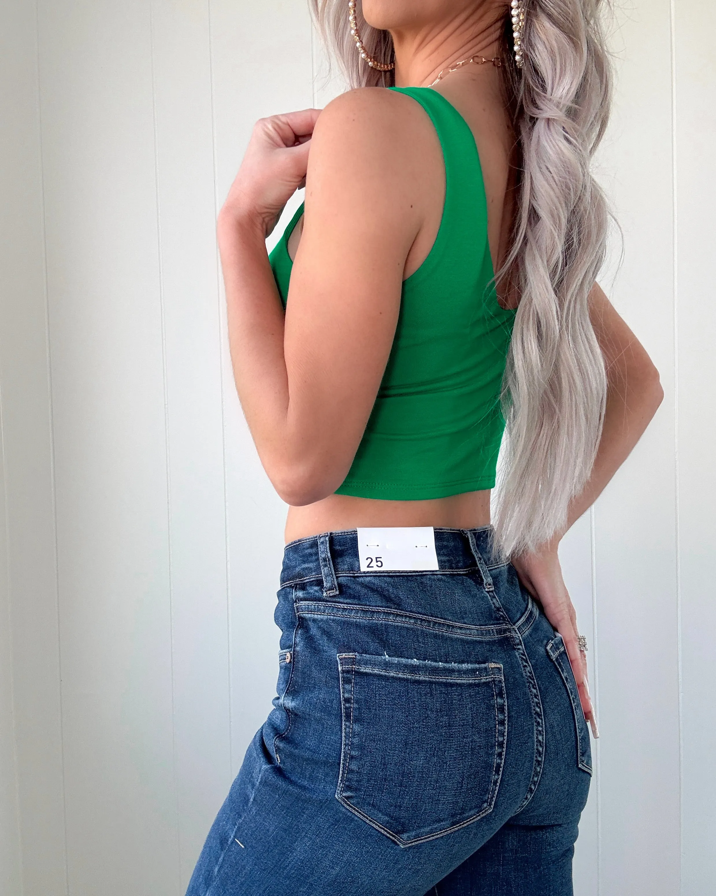 Have It My Way Cropped Cutout Top - Green