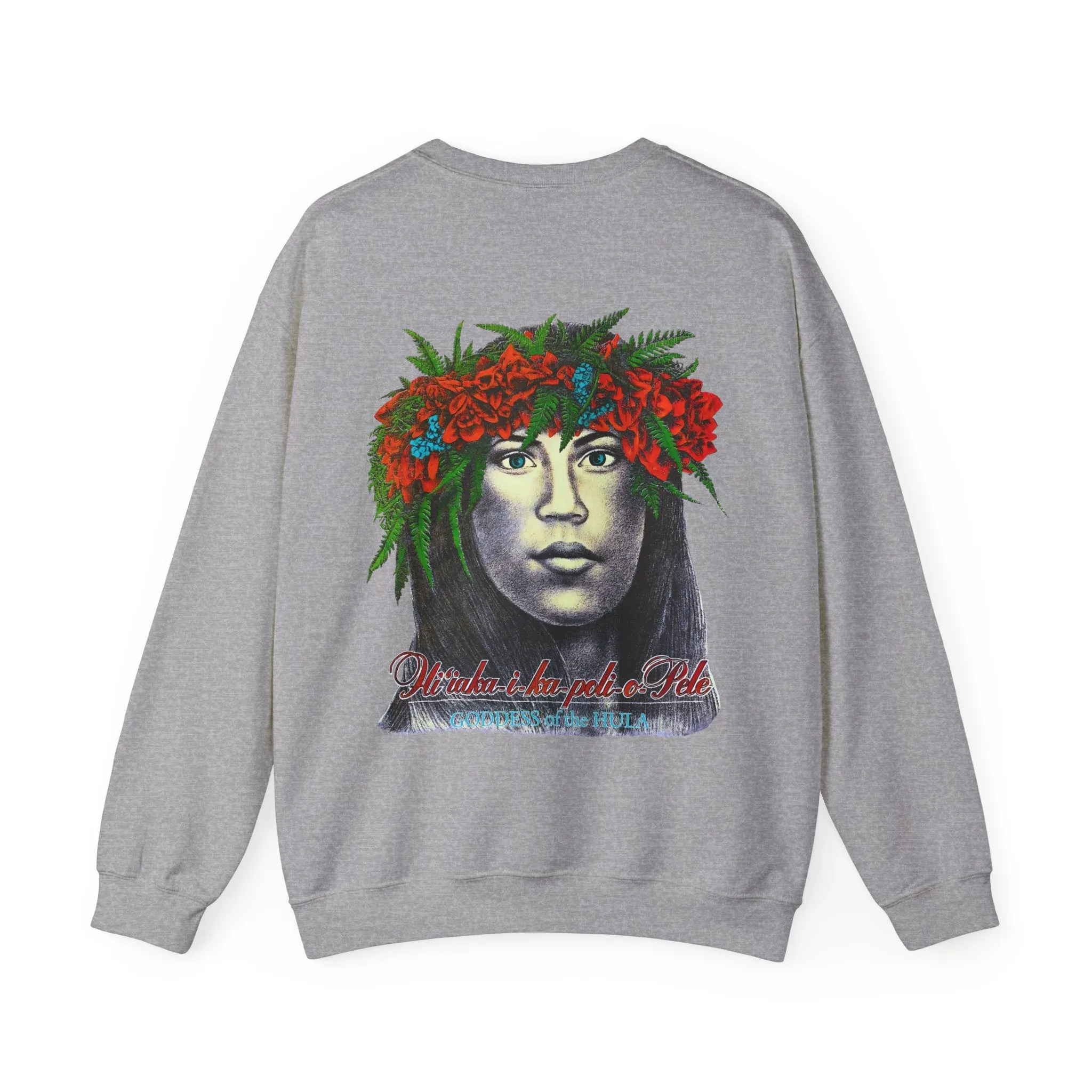 Hawaiian Strength Goddess of the Hula Hi'iaka-i-ka-poli-o-Pele Vintage Design 90s New Print Unisex Heavy Blend™ Crewneck Sweatshirt
