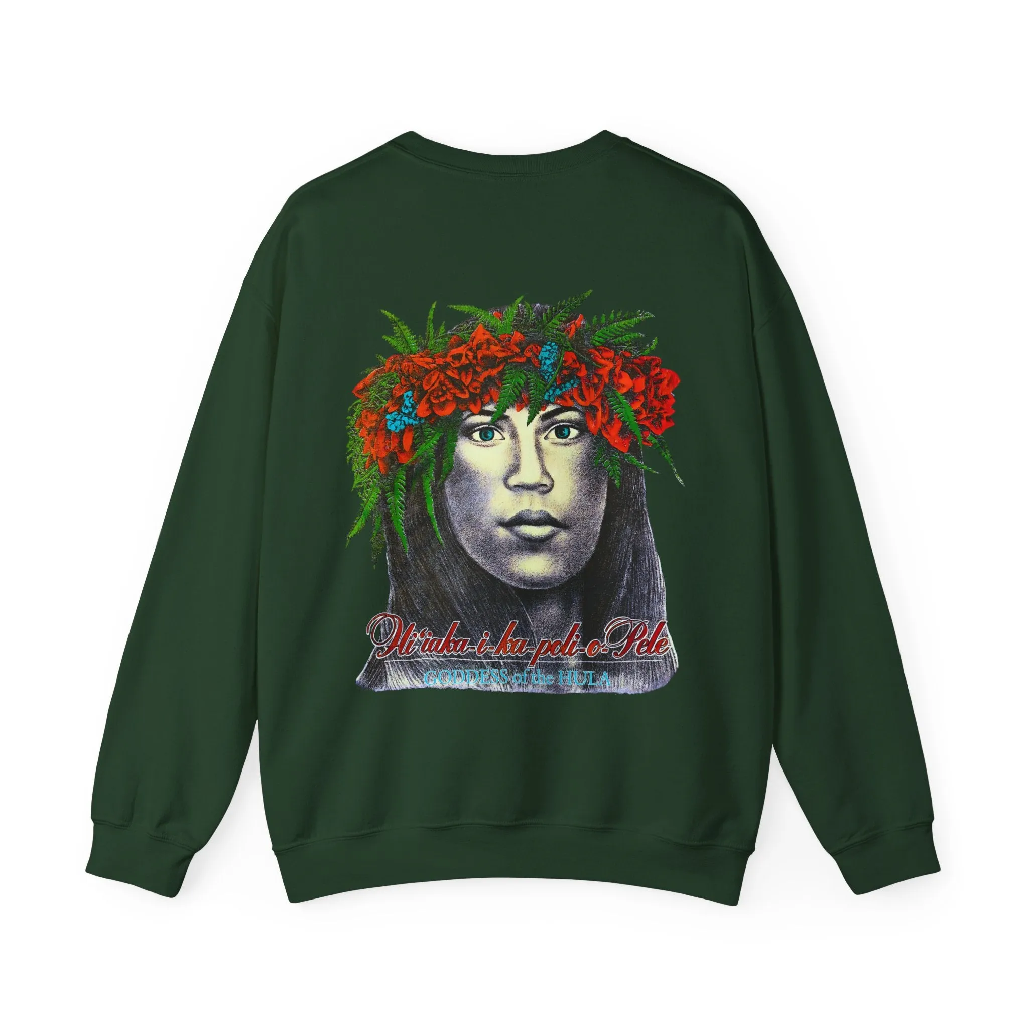 Hawaiian Strength Goddess of the Hula Hi'iaka-i-ka-poli-o-Pele Vintage Design 90s New Print Unisex Heavy Blend™ Crewneck Sweatshirt