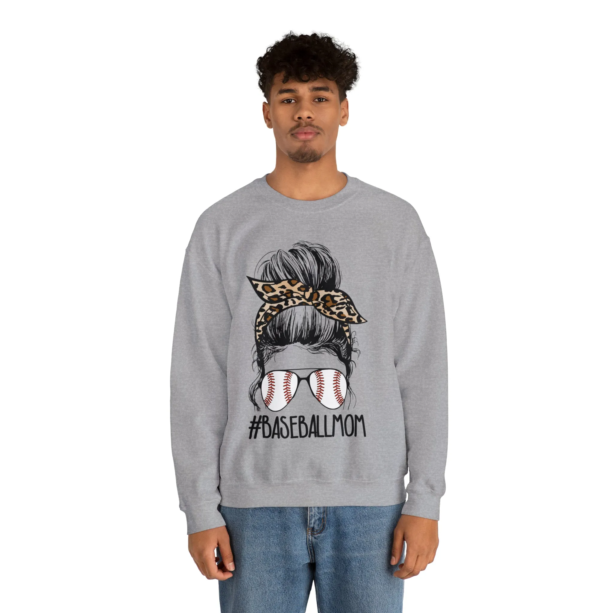 Hazel Blues® |  Baseball Mom Leopard Graphic Sweatshirt