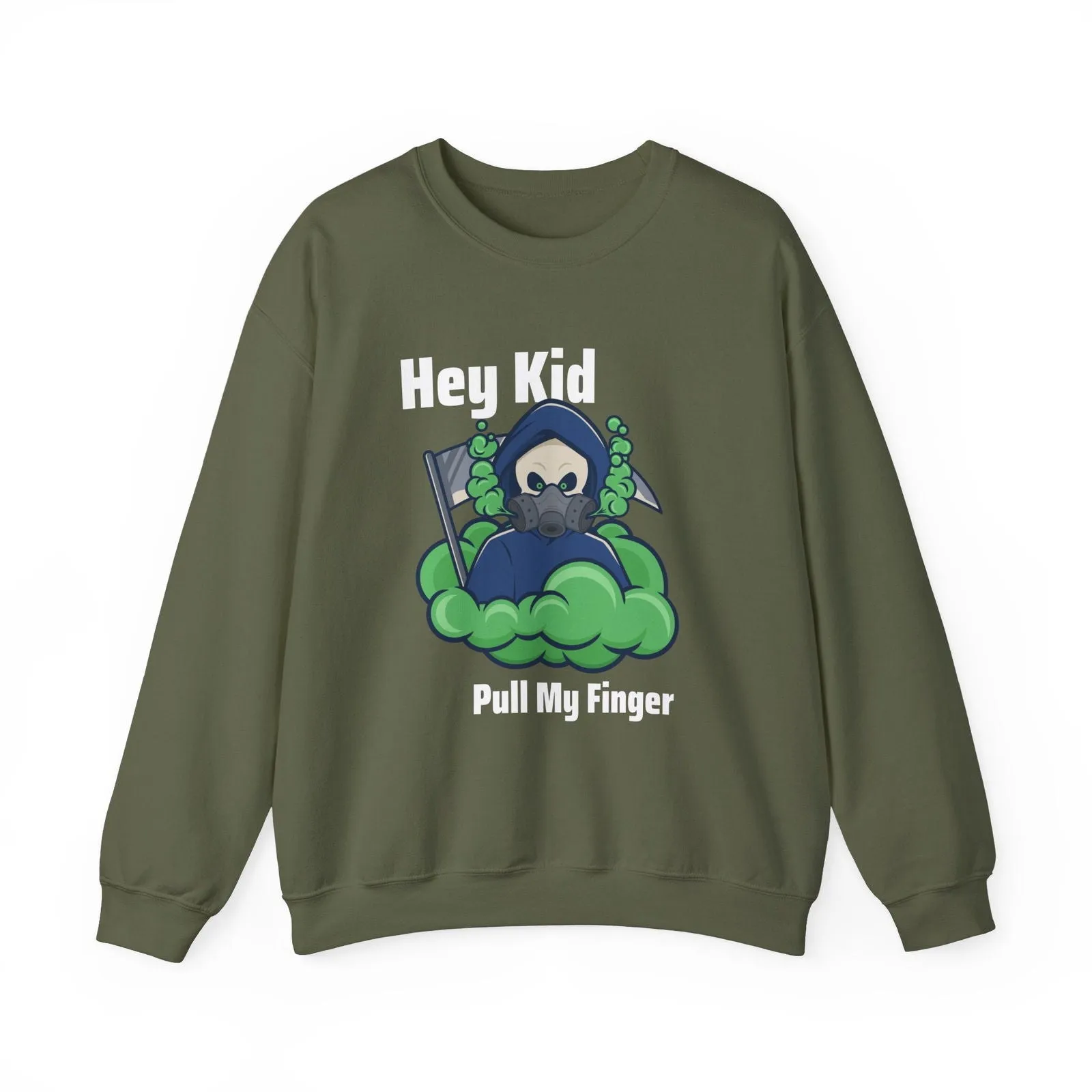 Hey Kid Pull My Finger Dad Joke Unisex Heavy Blend™ Crewneck Sweatshirt