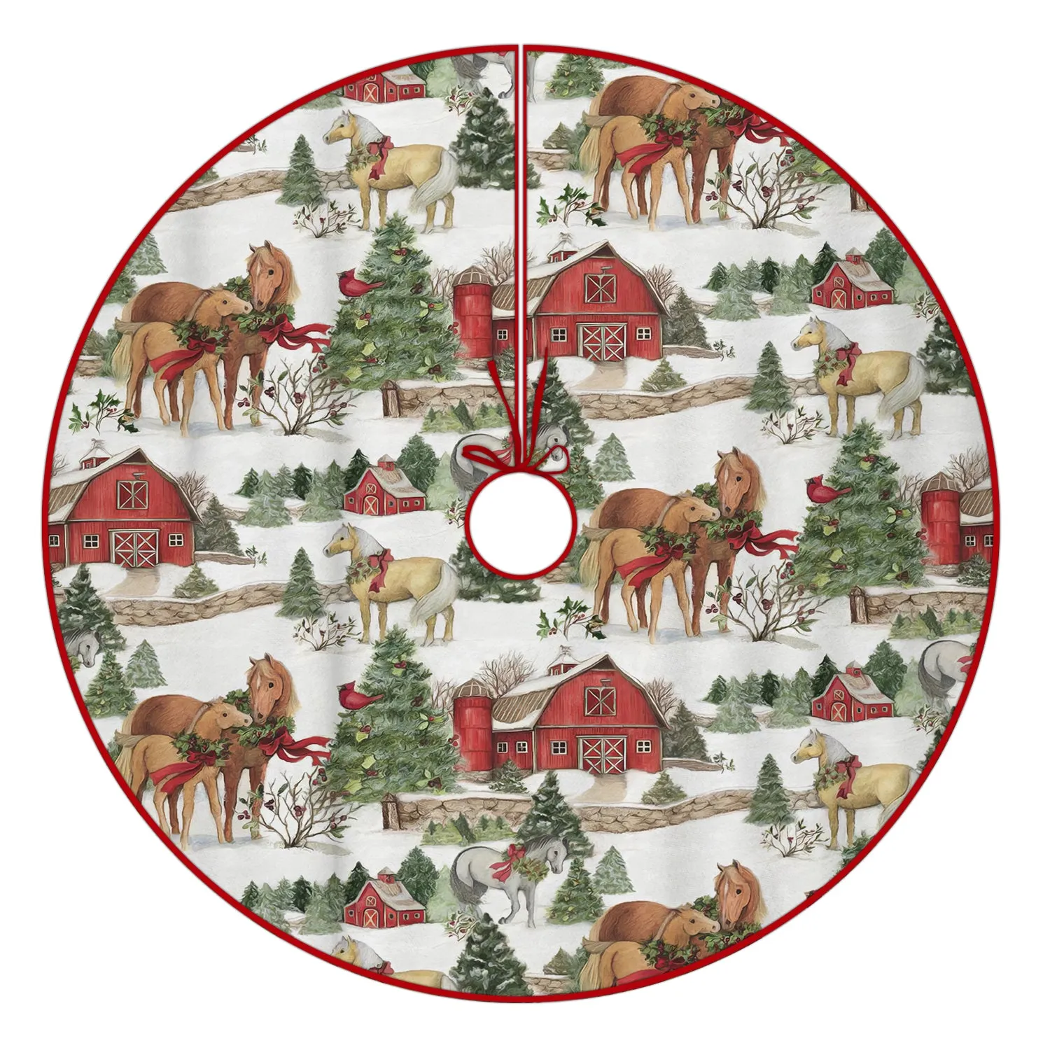 Horses Christmas Tree Skirt - Fuly29