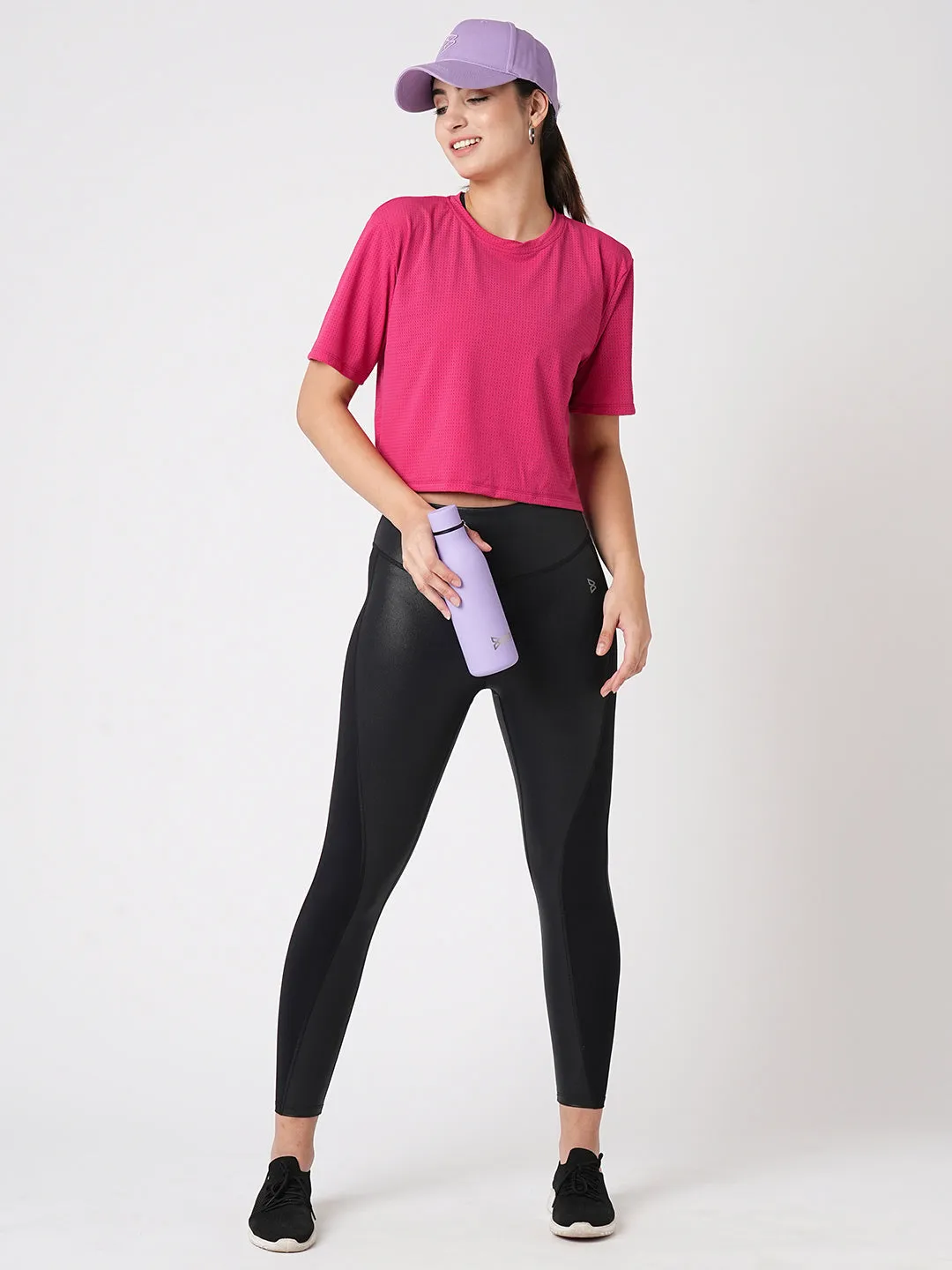 Hot Pink Boxy Mesh Tee